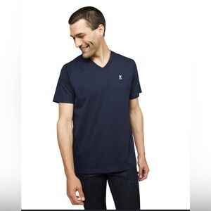 PSYCHO BUNNY MENS CLASSIC V NECK TEE Blue Size Medium